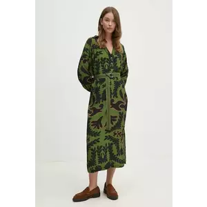 La Petite Française rochie PFRECONNUE culoarea verde, maxi, evazată, PFRECONNUE imagine