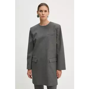 Gestuz rochie culoarea gri, mini, dreaptă, 10909408 imagine