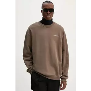 Les Deux hanorac de bumbac barbati, culoarea maro, neted, LDM200128 imagine