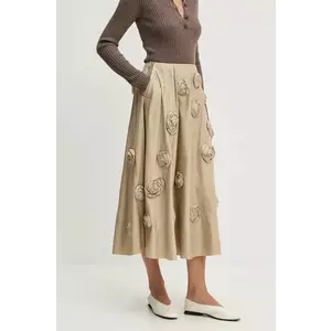 Herskind fusta William culoarea bej, maxi, evazati, 5384155 imagine