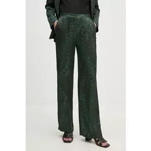 La Petite Française pantaloni PFPALPITANT femei, culoarea verde, drept, high waist, PFPALPITANT imagine