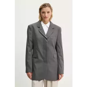 Remain sacou din lana Boxy Blazer culoarea gri, un singur rand de nasturi, neted, 5018971959 imagine