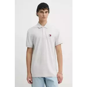 Tommy Jeans polo de bumbac culoarea gri, melanj, DM0DM19622 imagine
