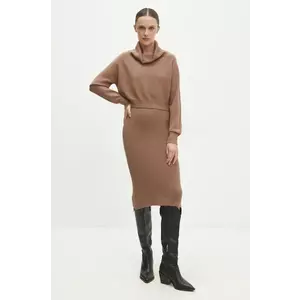 Answear Lab rochie și pulover culoarea maro, mini, mulată imagine