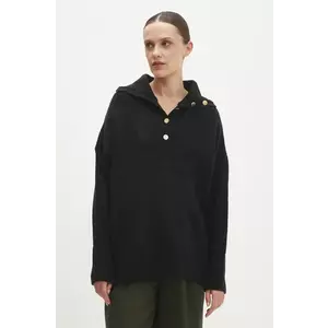 Answear Lab pulover de lana culoarea negru, light imagine