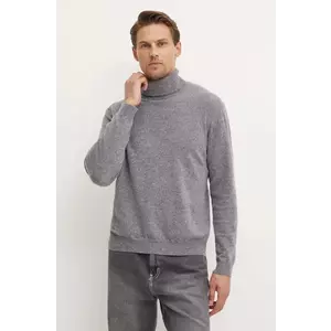 United Colors of Benetton pulover de lana barbati, culoarea gri, light, cu guler, 1002U2180 imagine