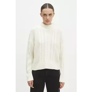 Answear Lab pulover femei, culoarea alb, light, cu turtleneck imagine