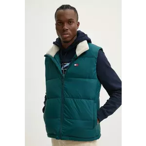 Tommy Jeans vesta barbati, culoarea verde, de iarna, DM0DM19632 imagine