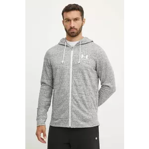 Under Armour bluza barbati, culoarea alb, cu glugă, neted imagine