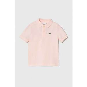 Lacoste polo de bumbac culoarea roz, cu guler imagine