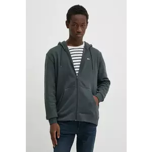 Tommy Jeans bluza barbati, culoarea gri, cu glugă, neted, DM0DM20743 imagine