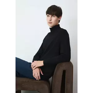 Medicine pulover culoarea negru, light, cu guler imagine