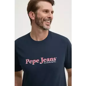 Pepe Jeans tricou SOMERS TEE barbati, culoarea albastru marin, cu imprimeu, PM509649 imagine