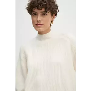 Pepe Jeans pulover din amestec de lana IRMA PERKINS femei, culoarea bej, cu turtleneck, PL702191 imagine
