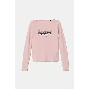 Pepe Jeans longsleeve din bumbac pentru copii TIANNE culoarea roz, PG503107 imagine