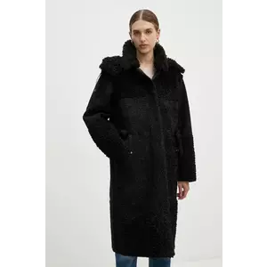 Boss Orange palton femei, culoarea negru, de tranzitie, oversize, 50524474 imagine