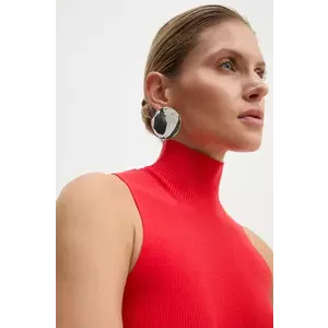 Drykorn vesta culoarea rosu, light, cu turtleneck, 420096 88633 imagine