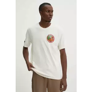 Superdry tricou din bumbac barbati, culoarea bej, cu imprimeu, M1012017A-2YW imagine