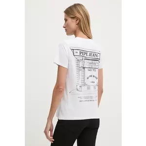 Pepe Jeans tricou din bumbac GENEVIVE femei, culoarea alb, PL505974 imagine