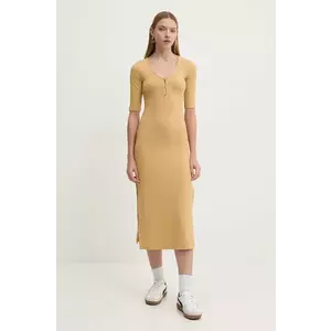 Billabong rochie Take Time culoarea galben, midi, mulată, EBJKD00107 imagine