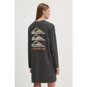 Quiksilver rochie din bumbac Ls Tee Dress culoarea gri, mini, dreaptă, EQYFT04989 imagine