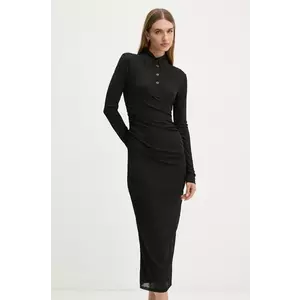 Nanushka rochie VERITY culoarea negru, midi, mulată, NW24CRDR00399 imagine