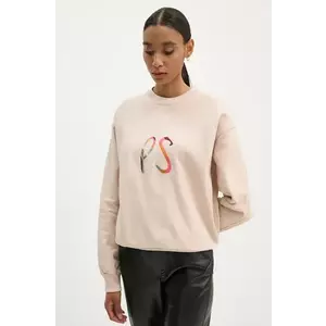 PS Paul Smith hanorac de bumbac femei, culoarea bej, cu imprimeu, W2R.352V.NP4786 imagine
