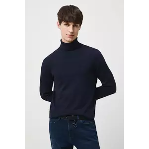 Medicine pulover culoarea albastru marin, light, cu guler imagine