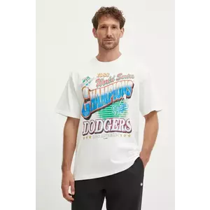 47 brand tricou din bumbac MLB Los Angeles Dodgers barbati, culoarea bej, cu imprimeu, BU012TMYIHQ632869SS imagine