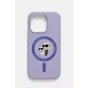 Karl Lagerfeld etui pentru telefon iPhone 15 Pro 6.1 culoarea violet, KLHMP15LSCMKCRHU imagine