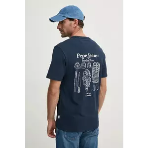 Pepe Jeans tricou din bumbac ARRYN barbati, culoarea albastru marin, cu imprimeu, PM509623 imagine