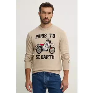 MC2 Saint Barth pulover de lana barbati, culoarea bej imagine