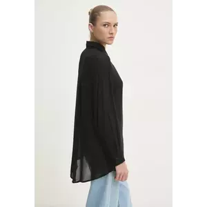 Answear Lab cămașă femei, culoarea negru, cu guler clasic, relaxed imagine