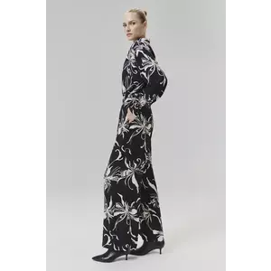 Answear Lab pantaloni femei, culoarea negru, lat, high waist imagine