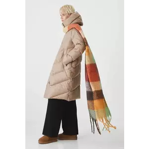 Medicine palton de puf femei, culoarea bej, de iarna imagine