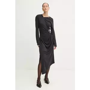 Stine Goya rochie culoarea negru, midi, mulată, D027-2254 imagine