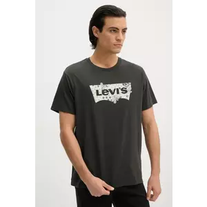 Levi's tricou din bumbac barbati, culoarea negru, cu imprimeu imagine