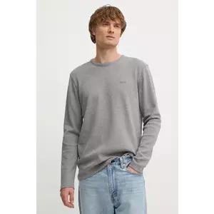 BOSS Orange longsleeve barbati, culoarea gri, neted, 50520725 imagine