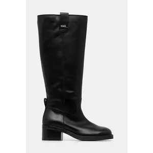 Karl Lagerfeld ghete de piele BROOKLYN femei, culoarea negru, cu toc drept, KL41790 imagine