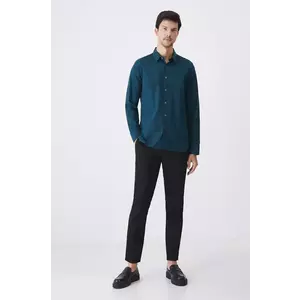 Medicine camasa barbati, culoarea verde, cu guler clasic, slim imagine