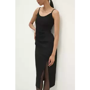 Answear Lab rochie culoarea negru, midi, mulată imagine