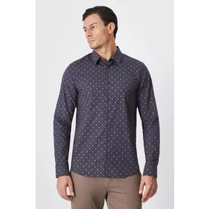 Medicine cămașă bărbați, culoarea bleumarin, cu guler clasic, regular imagine