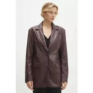 Answear Lab sacou culoarea bordo, un singur rand de nasturi, neted imagine