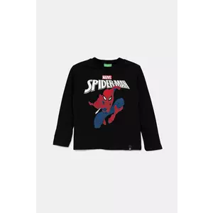 United Colors of Benetton longsleeve din bumbac pentru copii culoarea negru, cu imprimeu, 3ATNC10LV imagine