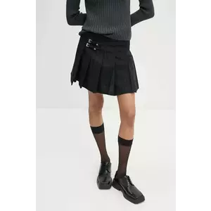 The Kooples fusta de lana culoarea negru, mini, evazati, FJUP29224K imagine