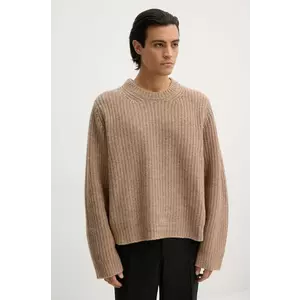 Won Hundred pulover de lana barbati, culoarea bej, călduros, 3209-11091 imagine