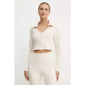 adidas Originals bluza Femme Galore Rib Cardigan femei, culoarea roz, neted, JN3018 imagine