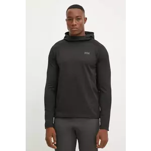 Helly Hansen hanorac Versalite Fleece culoarea negru, cu glugă, neted, 49551 imagine
