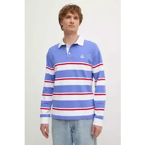 United Colors of Benetton longsleeve din bumbac culoarea violet, modelator, 3KUJU301E imagine