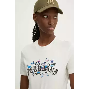 Chiara Ferragni tricou din bumbac femei, culoarea bej, 77CBHK02 imagine